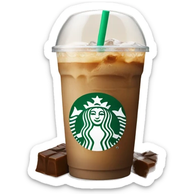 Starbuck ice coffee with ice cubes sticker