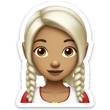 Christmas Elf Girl with dark hair and light skin sticker