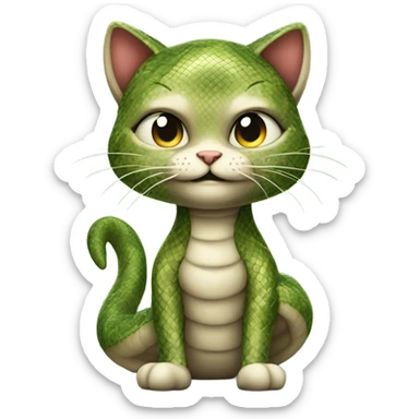 cute  cat dressed as a snake sticker