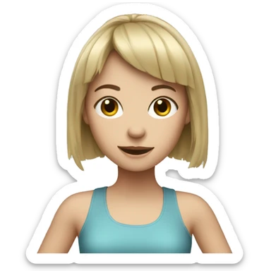 white girl with bangs dancing sticker