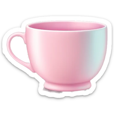 pastel pink tea cup that says “The Big Deal” sticker