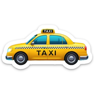 a neon taxi driving in a neon citya neon taxi driving in a neon city sticker