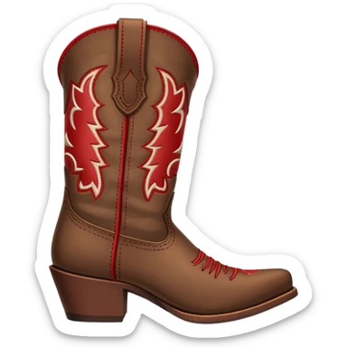 western boots with red accent color sticker