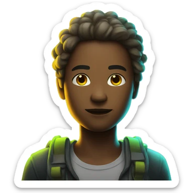 survivor with glowing neon elements sticker