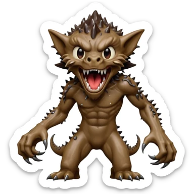 A stranger things demogorgon that look like it is going to run away sticker