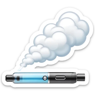 modern vape pen with vapor cloud sticker
