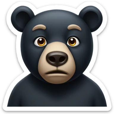 a black bear frowning sticker