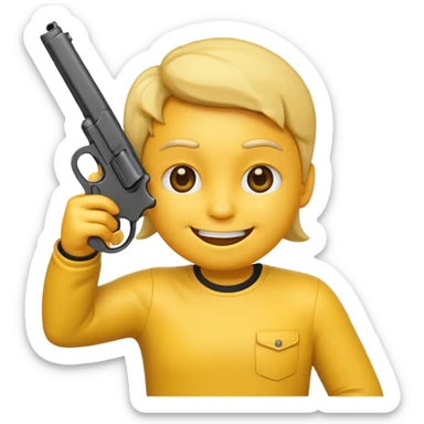 It should look like the standard smiling emoji which is ironically holding a gun pointed to his head/face sticker