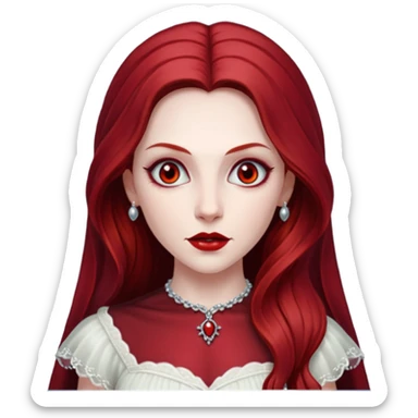 Bride of Dracula with long dark red hair sticker