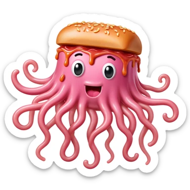  SPAM meat melted pink dripping sauce flying spaghetti monster sticker