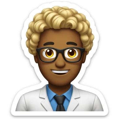 Geek with hair sticker