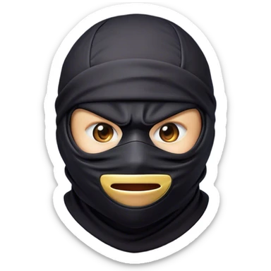 Clash of Clans aesthetic Comical Ninja Portrait Emoji, Head tilted dramatically with an exaggerated, fun expression and wide, comically expressive eyes peeking from a partially lifted mask, featuring a lean, agile form with playful stealth and natural skin tone, Simplified yet humorously expressive features, highly detailed, glowing with a slightly sassy shadowy glow, high shine, dramatic yet playful, stylized with an air of cheeky ninja mischief, soft glowing outline, capturing the essence of a meme-worthy ninja who blends humor with stealth into viral fame! sticker
