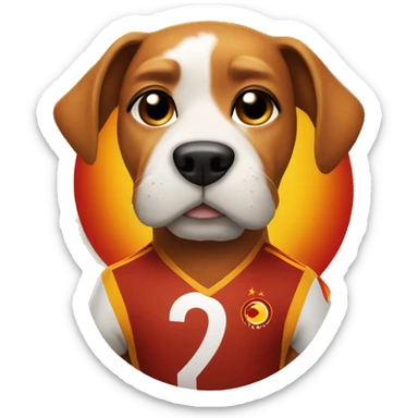 Dog wearing Galatasaray jersey sticker