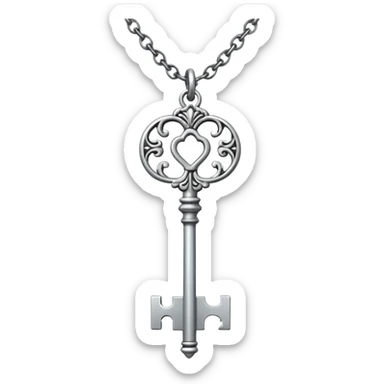 A regular key on a necklace sticker