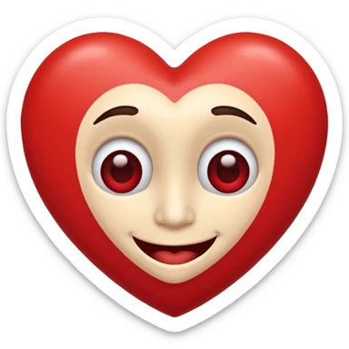 corazon de caricatura, amable, alegre, romantico, que tenga bracitos, ojos y sonrisa sticker