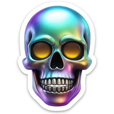 Skull multi chrome sticker