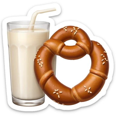 Pretzel and milk sticker