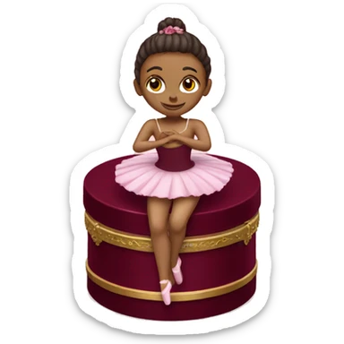 burgundy music box with ballerina sticker
