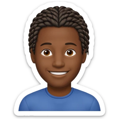 Boneco masculino negro com trança curta na raiz do cabelo sticker