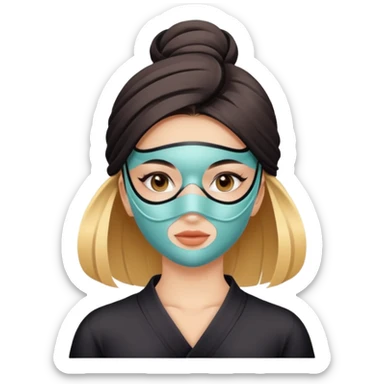 girl with mask on face full face spa salon sticker