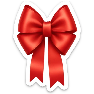 Red ribbon bow sticker