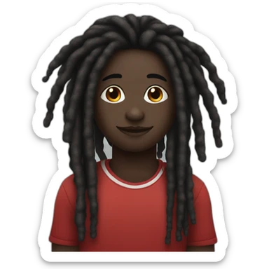 Cute Dark skin with red and black striped colored dreads sticker