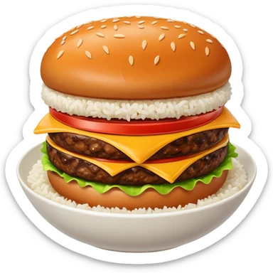 I want a burger patty without bun, lettuce, cheese, tomato, etc on a bowl of rice.  sticker