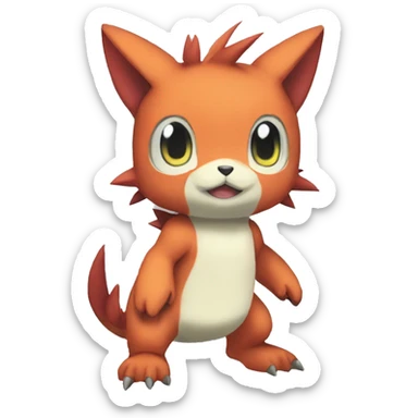 cute kawaii cool edgy Digimon-Fakemon-animal full body sticker