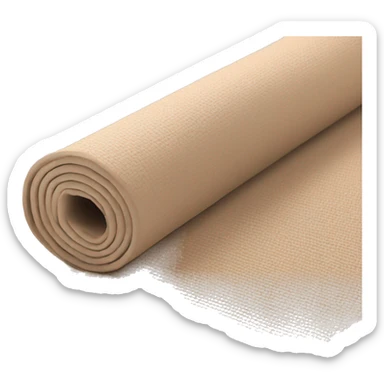 beige half rolled out yoga mat sticker