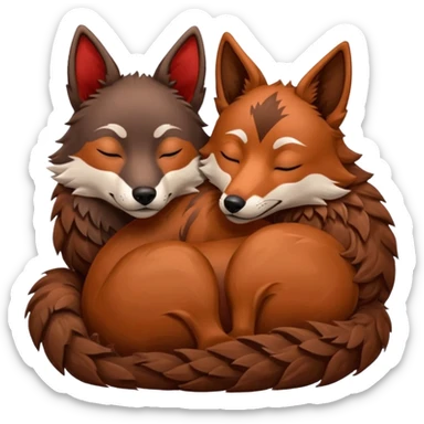 Xoloitzcuintle Dog sleeping with red wolf sticker