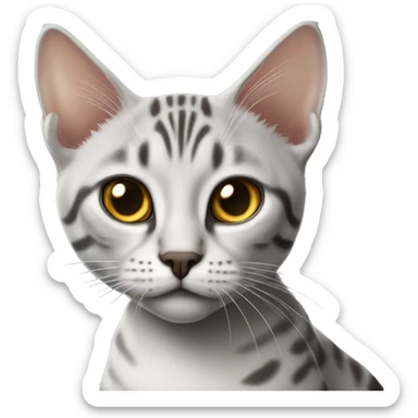 A cat of the Egyptian Mau breed hunted a spider sticker