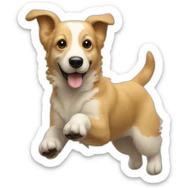 kleiner hund läuft und springt umher sticker