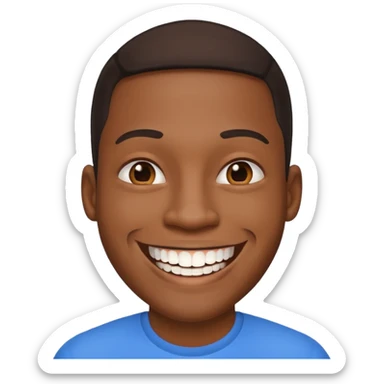 black guy white teeth sticker