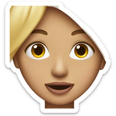 Woman blushing and sticking tongue out sticker