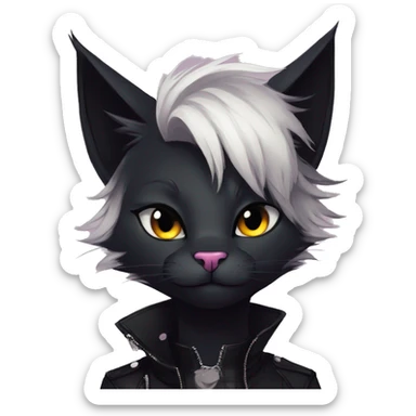 Edgy sharp anthro punk black cat furry by Falvie, LiLaiRa, griffsnuff, AngieWolf sticker