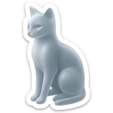 cat with elegant pose, frosted glass look, subtle reflections, matte glass style sticker