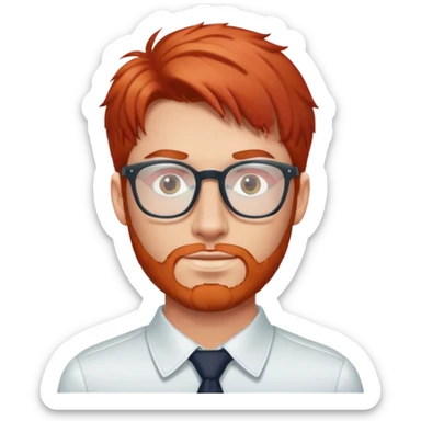 un mec roux avec des lunettes transparente sticker