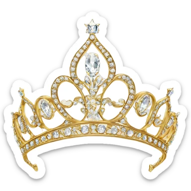 dainty jeweled british diamond tiara gold sticker
