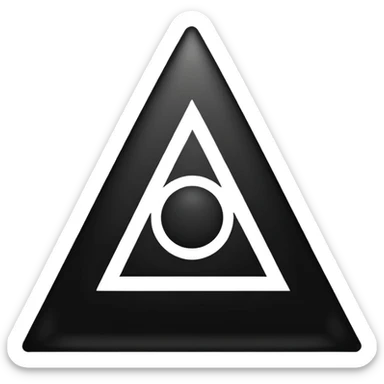 earth alchemical symbol inverted triangle with horizontal line upper part clean minimal bold monochromatic emoji style sticker