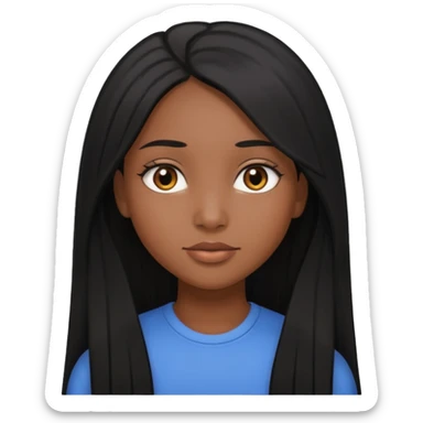 dark-skinned mixed race girl with long straight black hair sticker