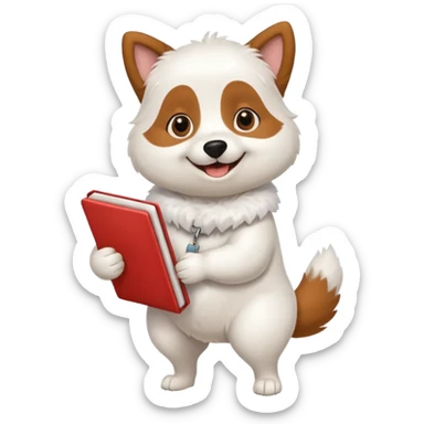 funny dog with full body with diary

 sticker