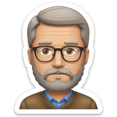 un escritor maduro con barba sticker