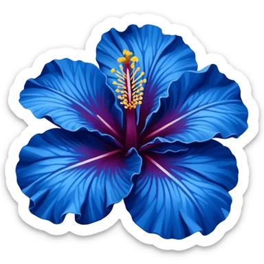 very Dark blue flower hibiscus only colour blue and white sticker