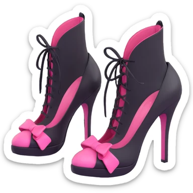 BLACKPINK-inspired gothic shoes, no hearts, black and pink, cute  sticker
