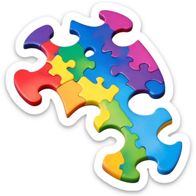 Rainbow Splattered paint on a puzzle piece sticker
