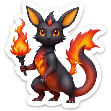 magma-gradients-colored Magmortar-Salandit-Umbreon-Flareon-Hybrid (Full body) sticker