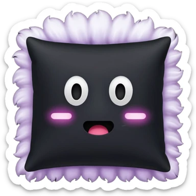 a black  pillow with dark aura coming out of it  without face  sticker