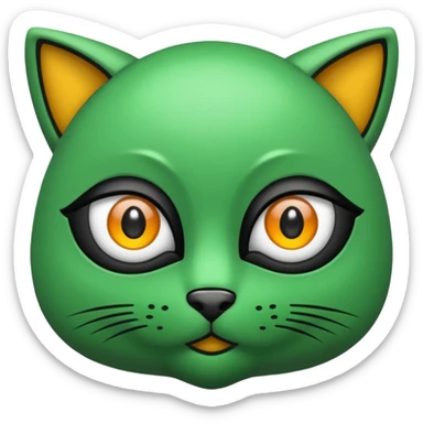 Gata con ojos verdes y negro sticker