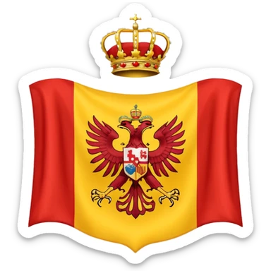 añade a la bandera de españa dos aguilas sticker