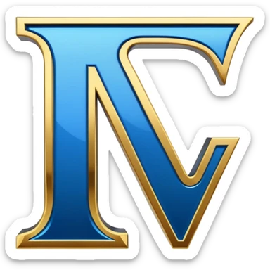Bold Black-Blue-White-Gold Font Capital Letter “i” sticker
